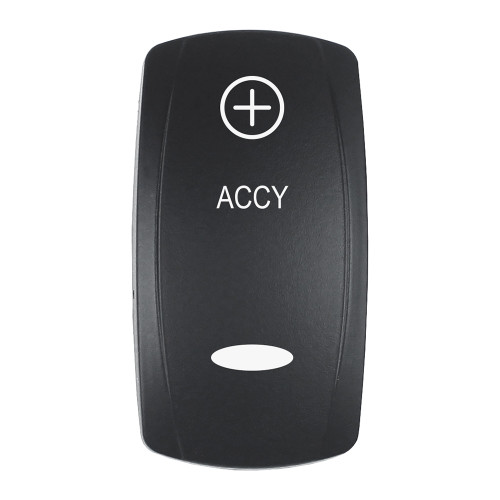 Pacer Actuator - 'ACCY' f\/V Series Contura Switches - Black - Laser Etched (Top\/Bottom Light) [EV2LE-ACC]
