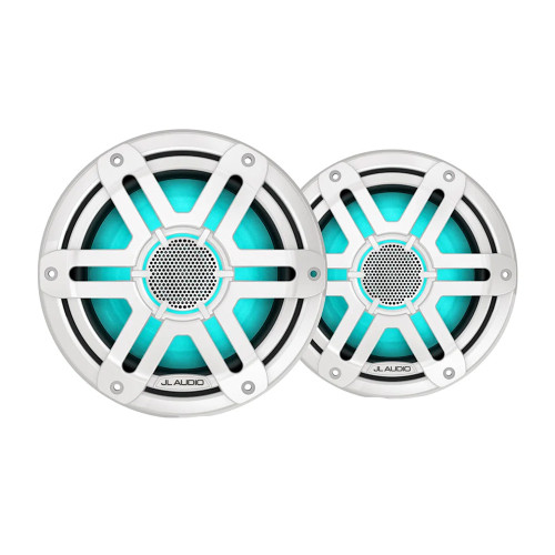 JL Audio M200 Marine Speakers 7.7" w\/LED  White Sport Grille [010-04757-00]