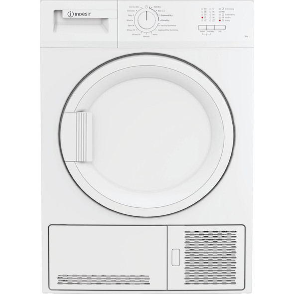 Indesit CYDC82WWGLUK 8kg Condenser Tumble Dryer - White - CYDC82WWGLUK