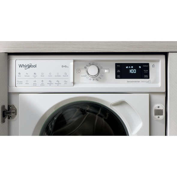 Whirlpool BI WDWG 861484 UK Built in Washer Dryer 8+6kg 1400rpm - White - BIWDWG861484