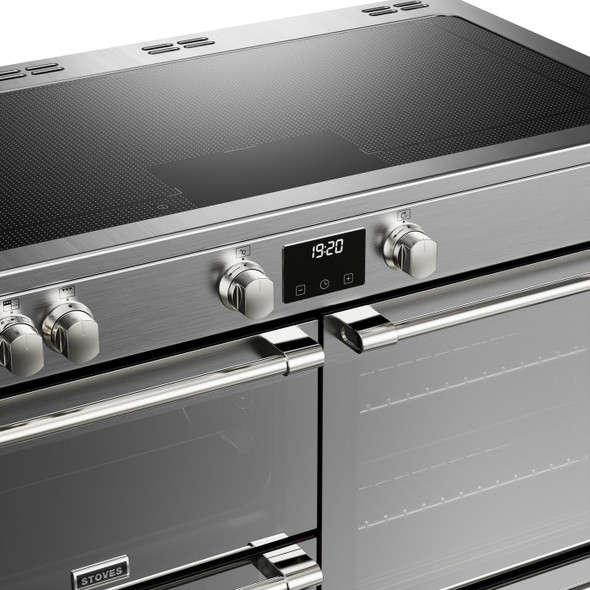 Stoves Sterling Deluxe ST DX STER D1100Ei ZLS SS Electric Range Cooker with Induction Hob - Stainless Steel