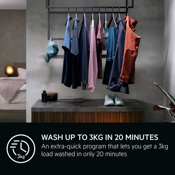 AEG LFR61844B 6000 Series Short Front Loading Full Size 8kg Washing Machine - LFR61844B