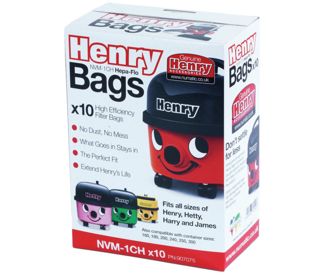 Numatic Vacuum Cleaner Bags For Henry Vacuum Cleaners Pack of 10