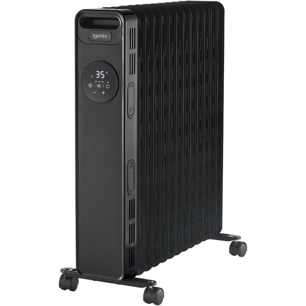 Igenix IG2626BL 2500W Digital Oil filled Radiator Black - IG2626BL