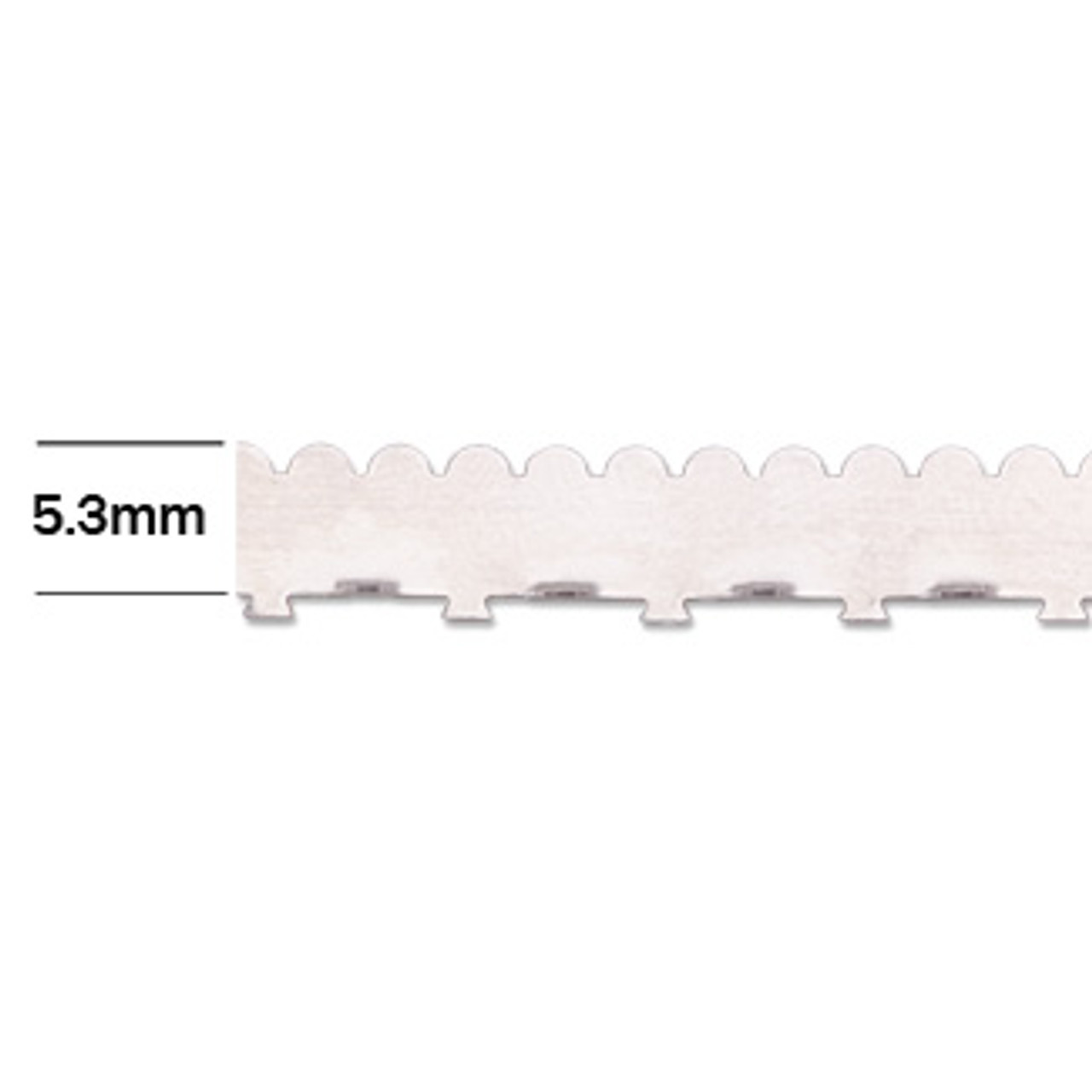 5.3mm Wall Tabbed Scallop Edge Bezel Wire (12" length)