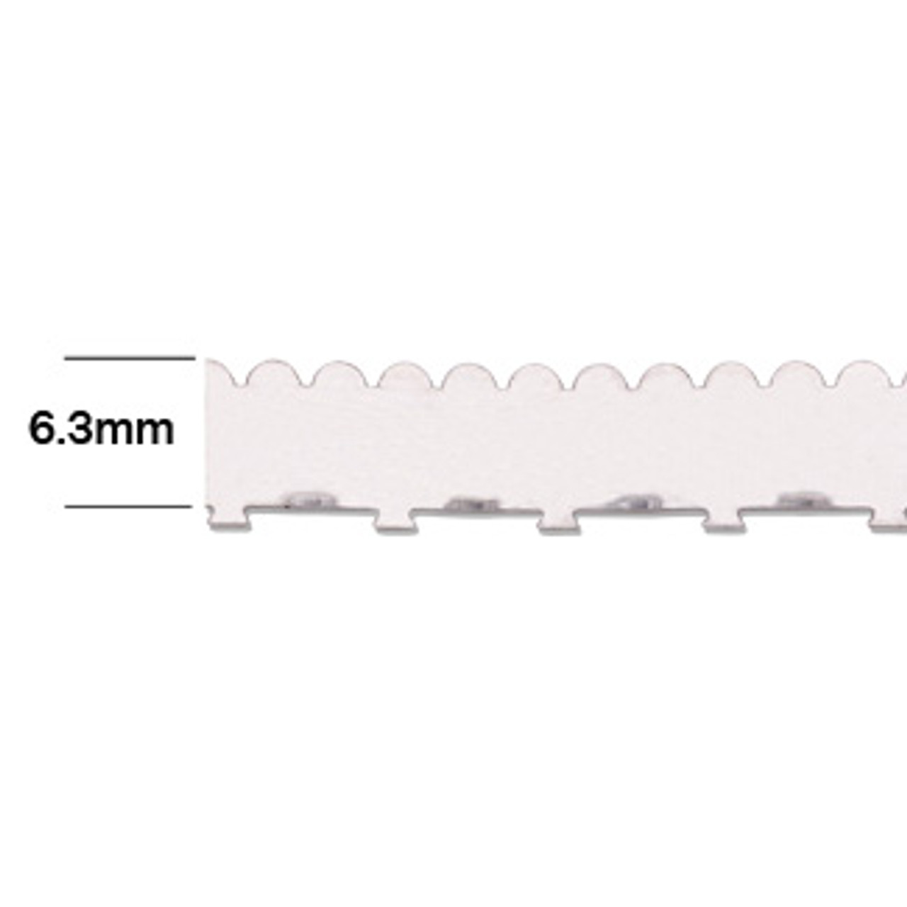 6.3mm Wall Tabbed Scallop Edge Bezel Wire (12" length)