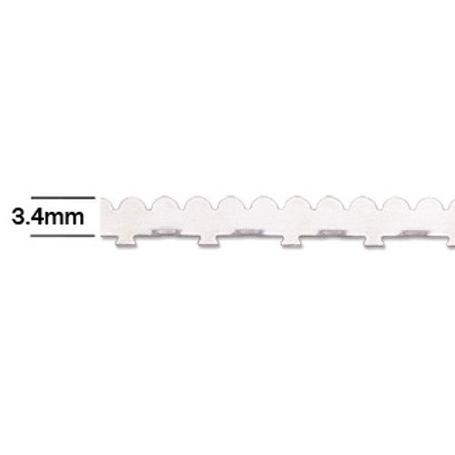 3.4mm Wall Tabbed Scallop Edge Bezel Wire (12" length)