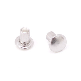 Rivet, twist-in, antique silver-plated brass, 12x6mm with 12mm flat round  and 3mm shank. Sold per pkg of (4) 2-piece sets. - Fire Mountain Gems and  Beads