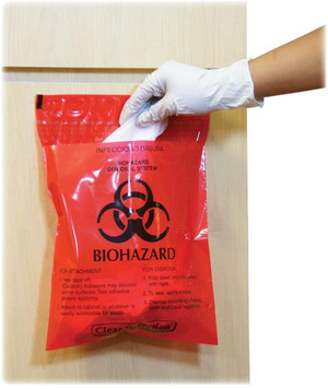 STICK ON BIOHAZARD WASTE BAG 9"X10" 200/BX