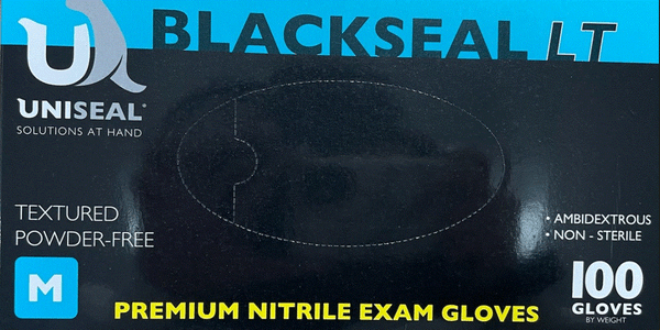 UNISEAL NITRILE PF EXAM BLACK 100 BOX M