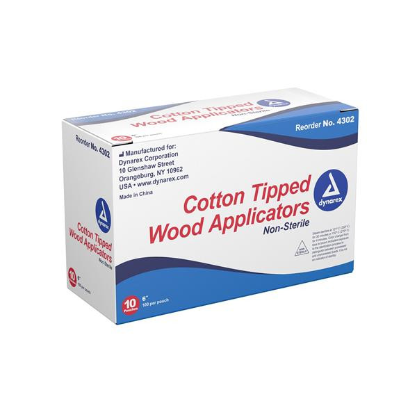 COTTON TIP APPLICATOR 6" 1000/BX