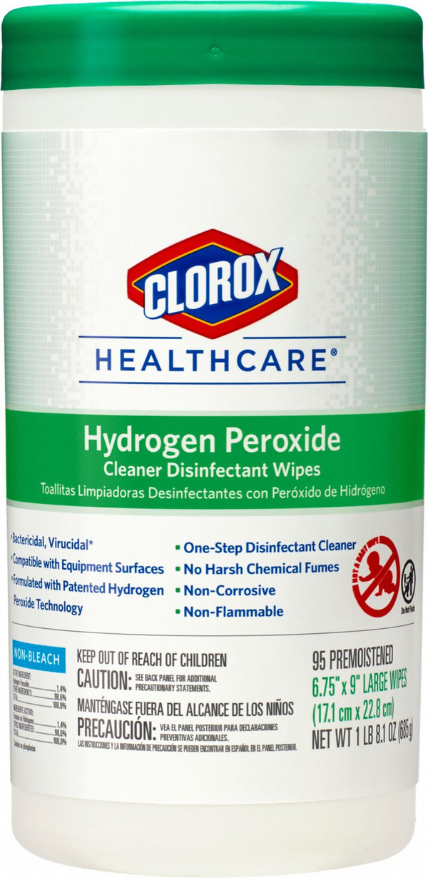 CLOROX HYDROGEN PEROXIDE 95 CT.  6 TUB WIPES