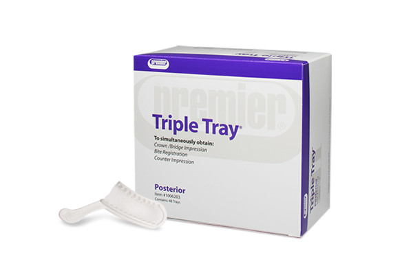 Premier® Triple Tray® is the professions’ most trusted name for accurate dual-arch impressions. The thin, adaptable mesh supports your impression material, ensures complete intercuspation, resists tearing and is proven to have ”...least water sorption” reducing possibility of distortion. 