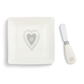 Heart Plate with Spreader Set