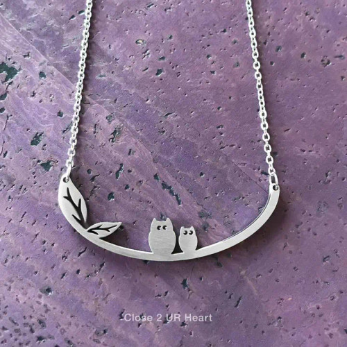 Owls Stainless Steel Necklace Owls Stainless Steel Necklace