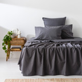 In2linen Organic Cotton 300T/C Fitted Sheet | Charcoal