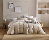 In2linen Washed Linen Quilt Cover Set | Latte/Linen Colour