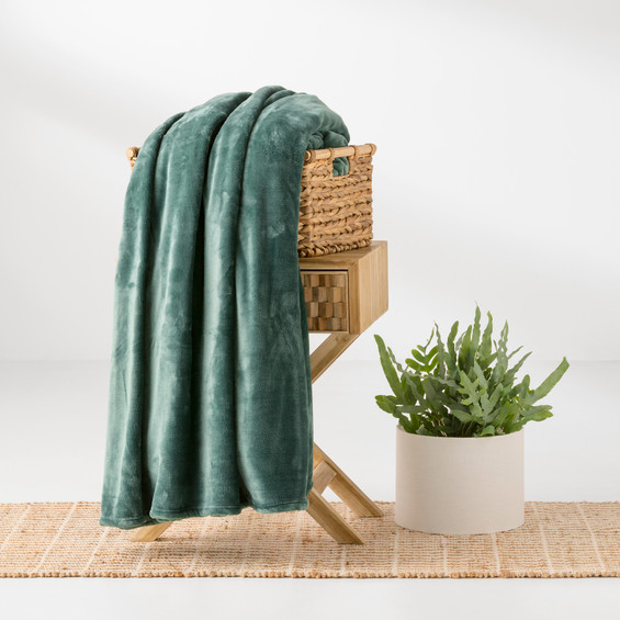 In2linen Ultra Soft Mink Blanket Green