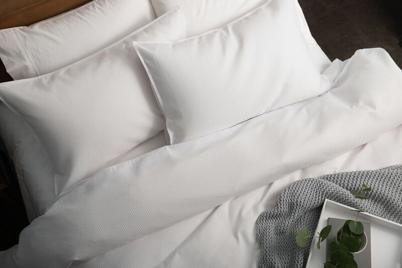 In 2 Linen Waffle Weave White European Pillowcase