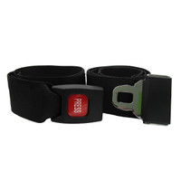 Black polypropylene patient handling strap with loop end and seat belt buckle