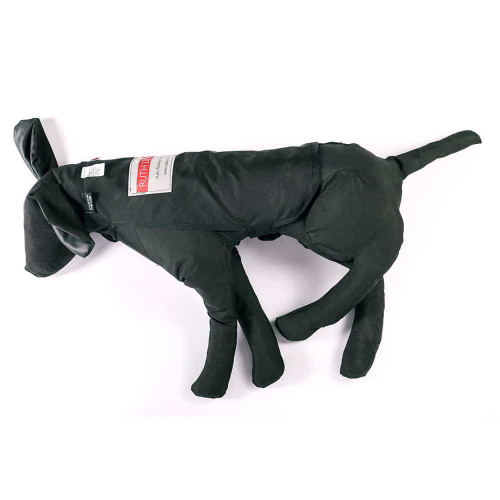 a black ruth lee dog/canine manikin layed out