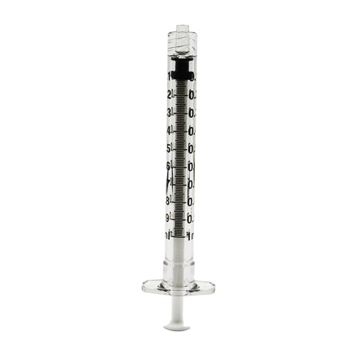 BD Luer Lok Syringe 1ml with clear barrel and finger grips