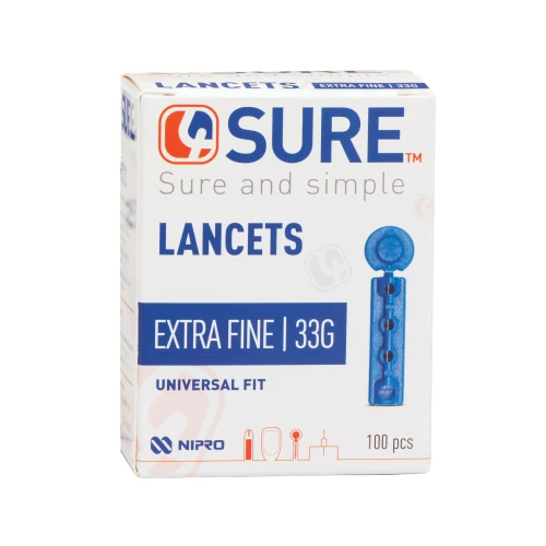 Nipro 4Sure Universal Fit Blood Glucose Lancets (33g Extra Fine)