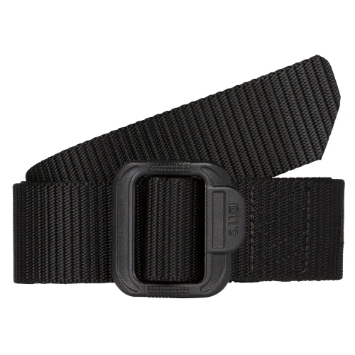 Close-up of 5.11 Tactical TDU Belt 1.5" Black non-metallic buckle
