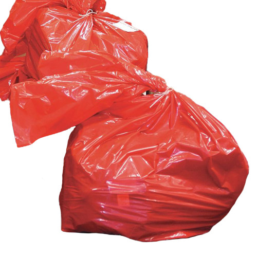 Red "dissolvo" infection control washing/laundry sacks