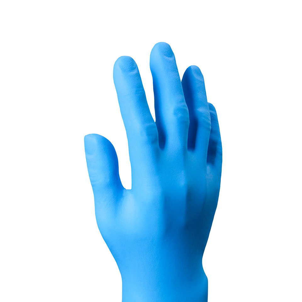 a single blue aurelia robust nitrile glove
