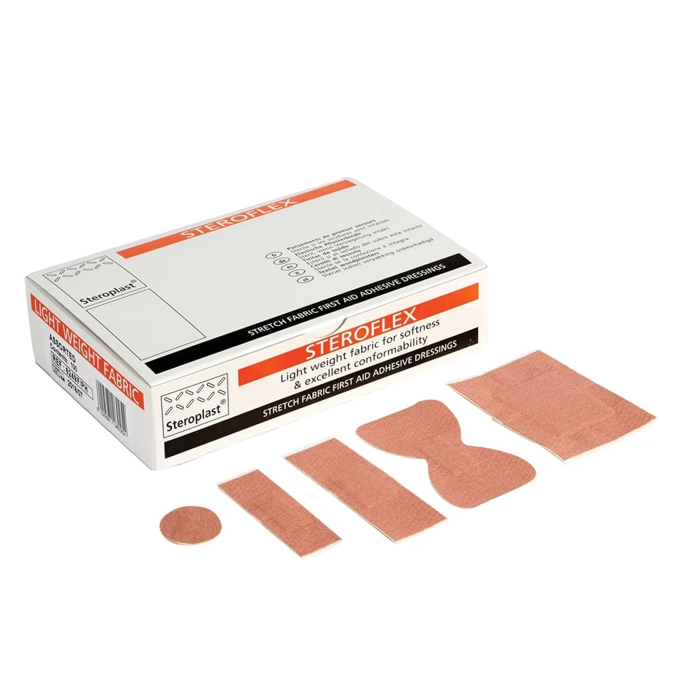 Steroplast Premium Elastic Fabric Plasters - Assorted Sizes