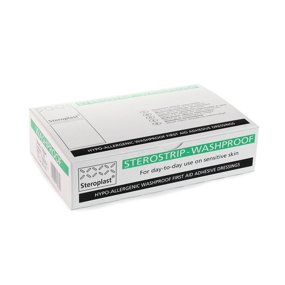 Steroplast 7.5cm x 2.5cm Washproof Plasters - Hypoallergenic (Box of 100)