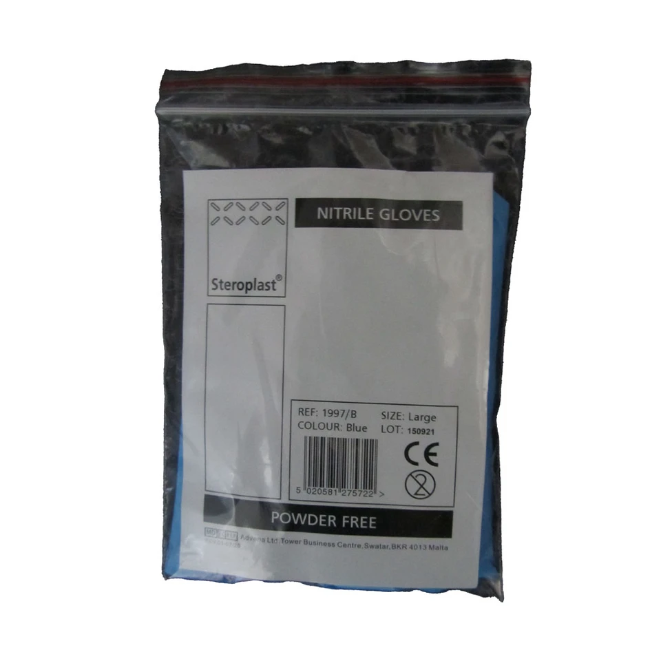 Steroplast Nitrile Gloves Pair - Large