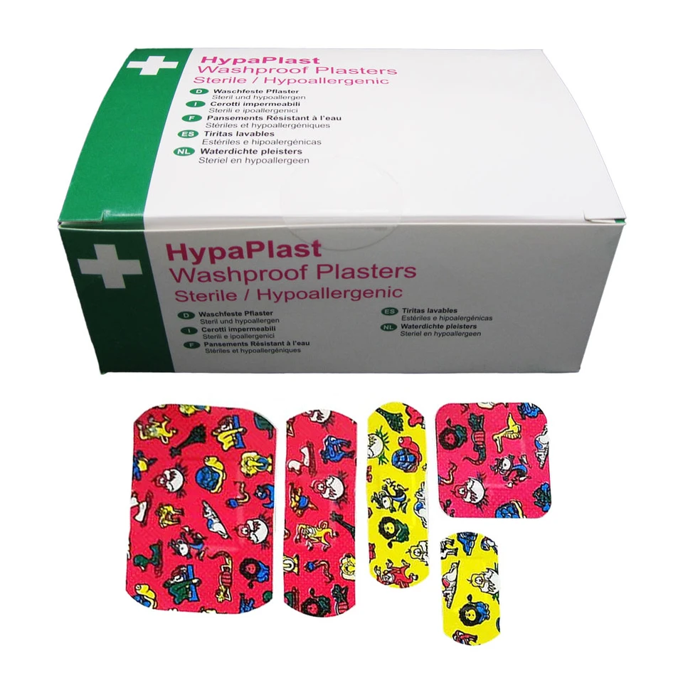 HypaPlast Children's Washproof Hypoallergenic Assorted Plasters (Box of 100)