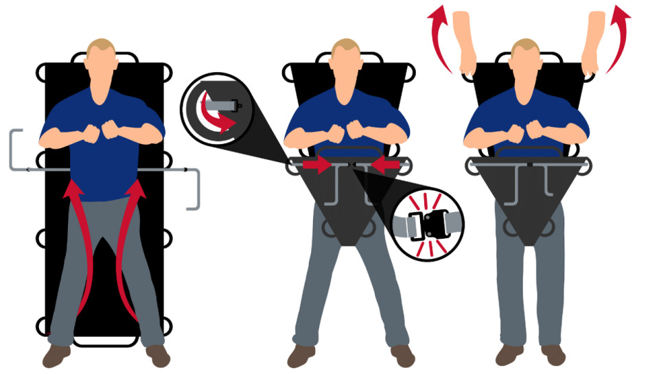Quiklitter Drag multi-use disposable litter, emergency patient transport, heavy-duty nylon webbing, reinforced drag panel, mass casualty incident stretcher, tactical rescue equipment