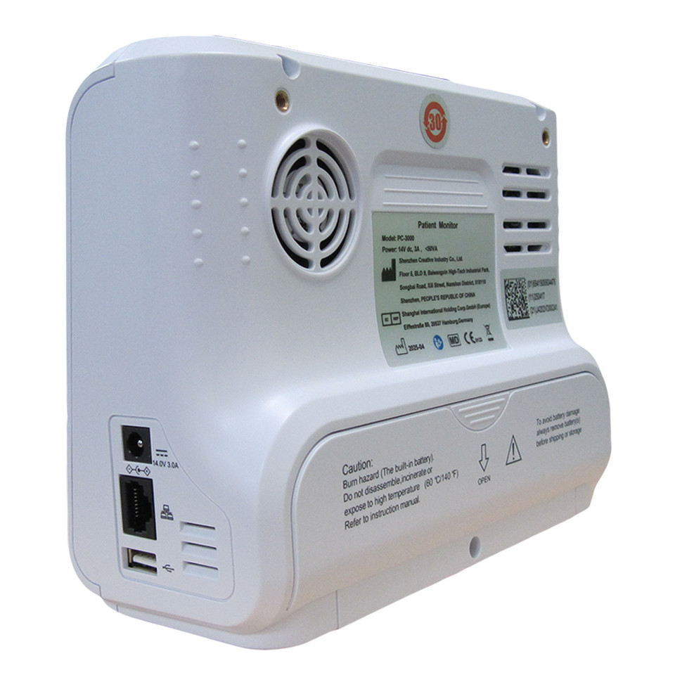 Compact multi-parameter medical monitor with ECG and SpO2 sensors