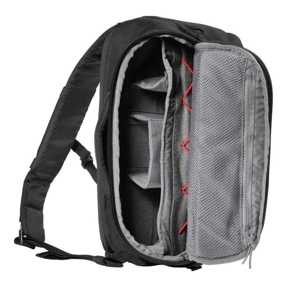5.11 Tactical UCR Slingpack – flap open displaying padded main compartment