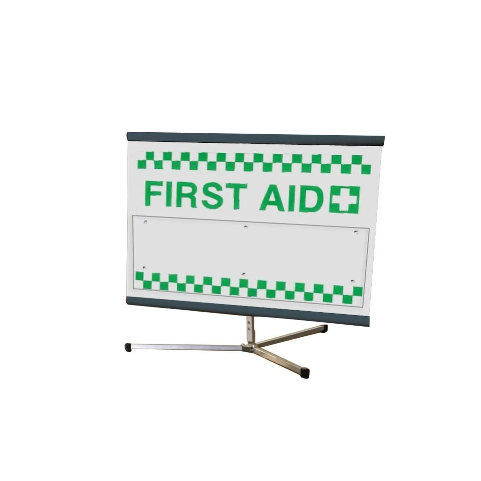 Roll-up "First Aid" Incident Management Sign for emergency scene visibility