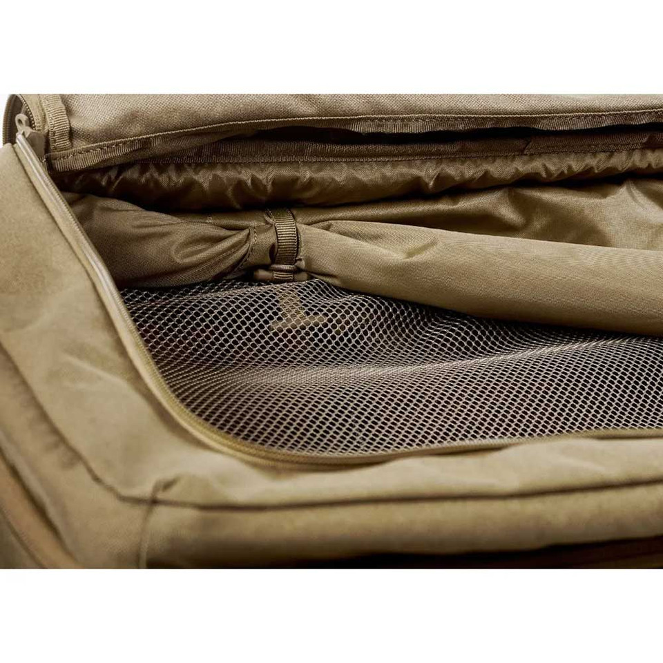 5.11 Tactical Mission Ready 3.0 Rolling Duffel Bag open interior with roll‑away dividers and compartments