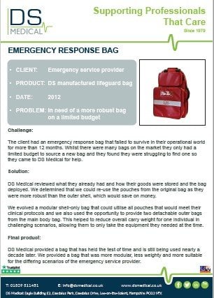 DS Medical manufactured lifeguard bag