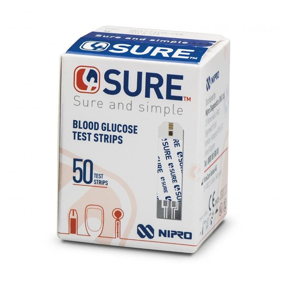 Nipro 4Sure Blood Glucose Test Strips (50 Pack)