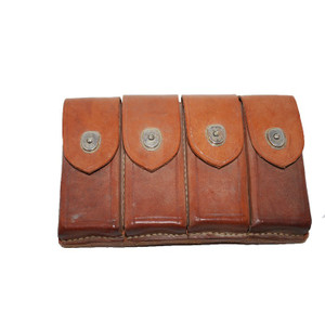 Mauser Broomhandle C96 Bolo  Leather  4 Pack Ammo Pouch WWII