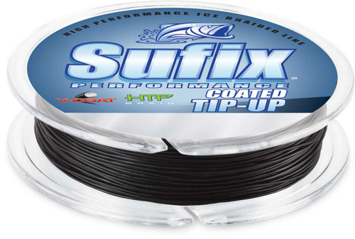 Sufix Rattle Reel Metered V-Coat Tip-Up Line -BLACK 50 yd. Spool 7.99 New at FishHouseToys .com Sold with our New Products