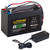 MARCUM LITHIUM 12V 10AH LIFEPO4 “BRUTE” BATTERY AND 3AMP CHARGER KIT$99.99Leave the weight behind this winter with the MarCum Brute 12V10AH Lithium LiFePO4 battery.  With half the weight and twice the run-time, MarCum’s Brute shaves pounds while improving performance.  In the past, increased run-time went hand-in-hand with heavier batteries.  With the Brute, you get featherweight technology that does not sacrifice performance.  Spend more time fishing, and less energy lifting.  The MarCum Brute sports a form-factor that provides a direct replacement for any system previously equipped with a 12V7/8/9 AH sealed lead-acid battery.  The other advantage that Lithium LiFePO4 offers is a significantly longer lifespan (2,000 full charge cycles), making it a more affordable alternative to lead-acid batteries over its lifetime.  The MarCum Brute is also equipped with a BMS circuit that protects the battery from overcharge, over dis-charge, and short circuiting.  The performance doesn’t stop there, as the MarCum Brute kit is equipped with a multi-stage charger for fast initial charge, reduced-charge near full, and a maintain charge cycle to prevent overcharging.  The MarCum Brute kit comes complete with battery, 3 AH charger, and fused charging cable.  As an angler, you rely on these power options to fuel your passion for the sport.  You can trust MarCum as all of our Lithium and LiFeP04 products are tested and certified to an international quality and safety standard.Lithium LiFePO4 12V10amp battery and 3 AH chargerHalf the weight, twice the run-time2 lbs. 11 oz.Complete Lithium Re-Power Kit – Direct replacement to all electronics operated by 12volt 7/8/9 amp hour SLA Sealed Lead Acid batteriesSame battery footprint – fits existing electronics and shuttlesLiFePO4 is the optimal lithium chemistry for cold-weather performanceOn-board BMS Circuit for battery management protectionOffers 2,000 full charge cyclesMulti-stage charge types include fast, reduced-charge, and maintain cyclesSafety Tested and Certified to UL 62133 standards