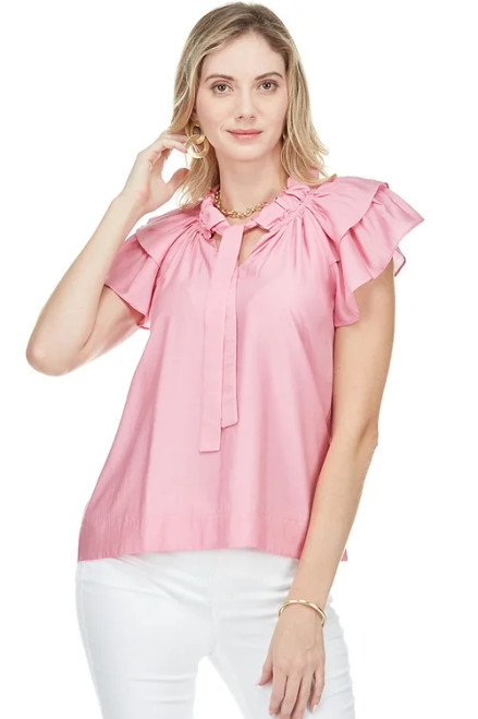 Ruched Neck Sleeve Top