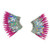 Mini Madeline Earrings, Glitter Silver & Hot Pink
