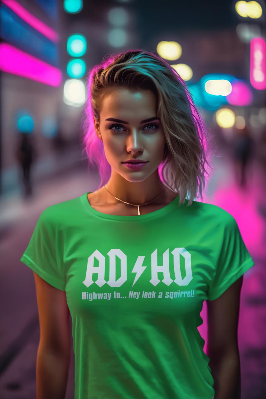 ADHD AD/HD T-SHIRT - AC/DC SPOOF - Funny Adult Humor - Attention