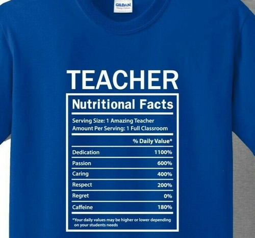 TEACHERS NUTRITIONAL FACTS - School   T Shirt up to 5x/