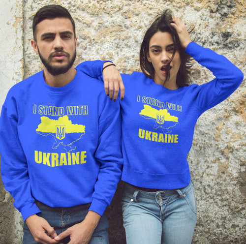 I Stand with UKRIANE We Support UKRAINE - Sweat Shirts up to 5x