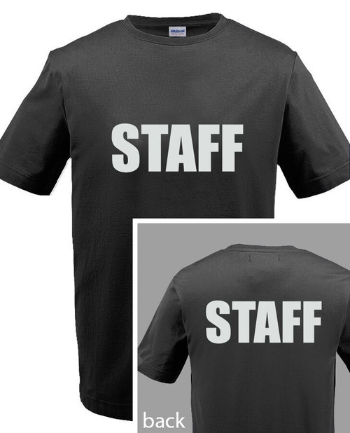 STAFF T-SHIRT Event Bouncer Staff  Guard Police Shirt Tee S-5XL in All Colors